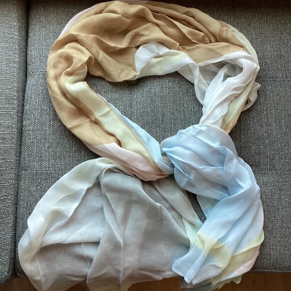 Kurt Geiger London Pastel Rainbow Oblong Scarf One Size - Picture 13 of 13